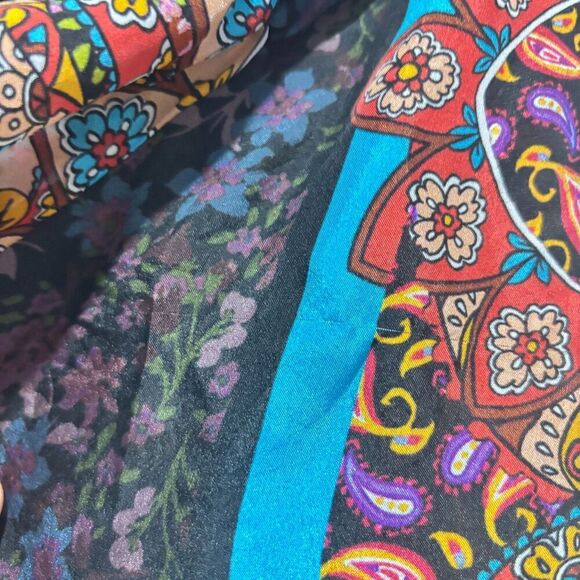 Johnny Was Multi Mandala Margot Paisley Floral Print Bell Sleeve Blouse S (FLAW) - Picture 4 of 8